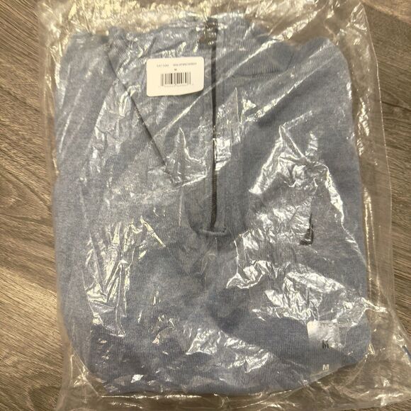 NEW Nautica Sweater Men Medium Blue Navtech 1/4 Zip Long Sleeve Pullover NWT - Picture 13 of 14